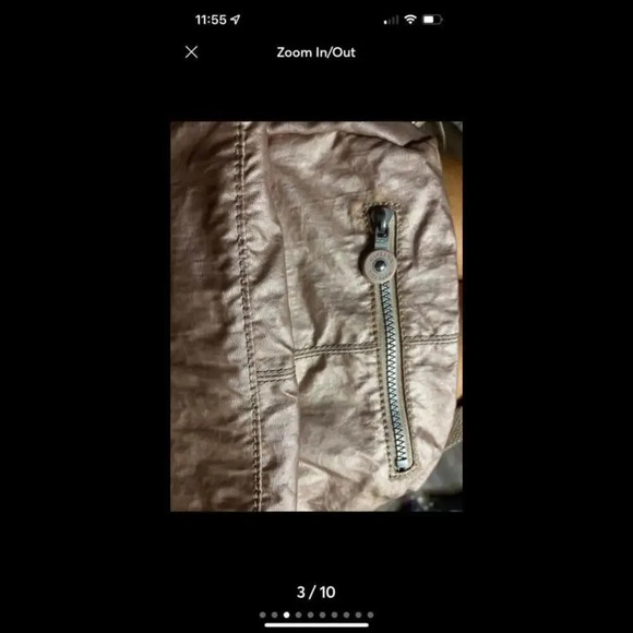 Kipling Reth Crossbody Purse Shoulder Bag Metallic Pink Adjustable Shimmer - Picture 3 of 10